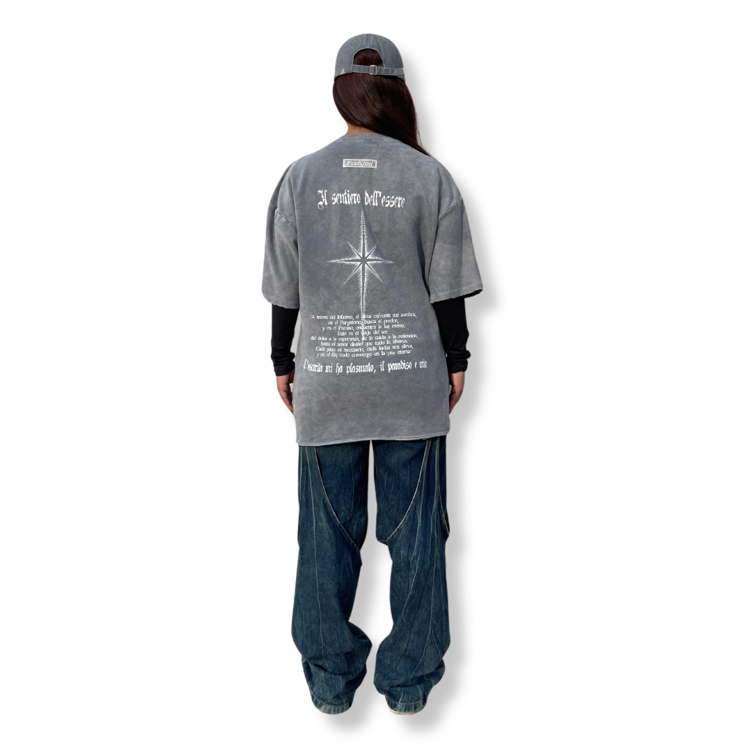 Camiseta Oversize, Acid Wash - FeelDemon