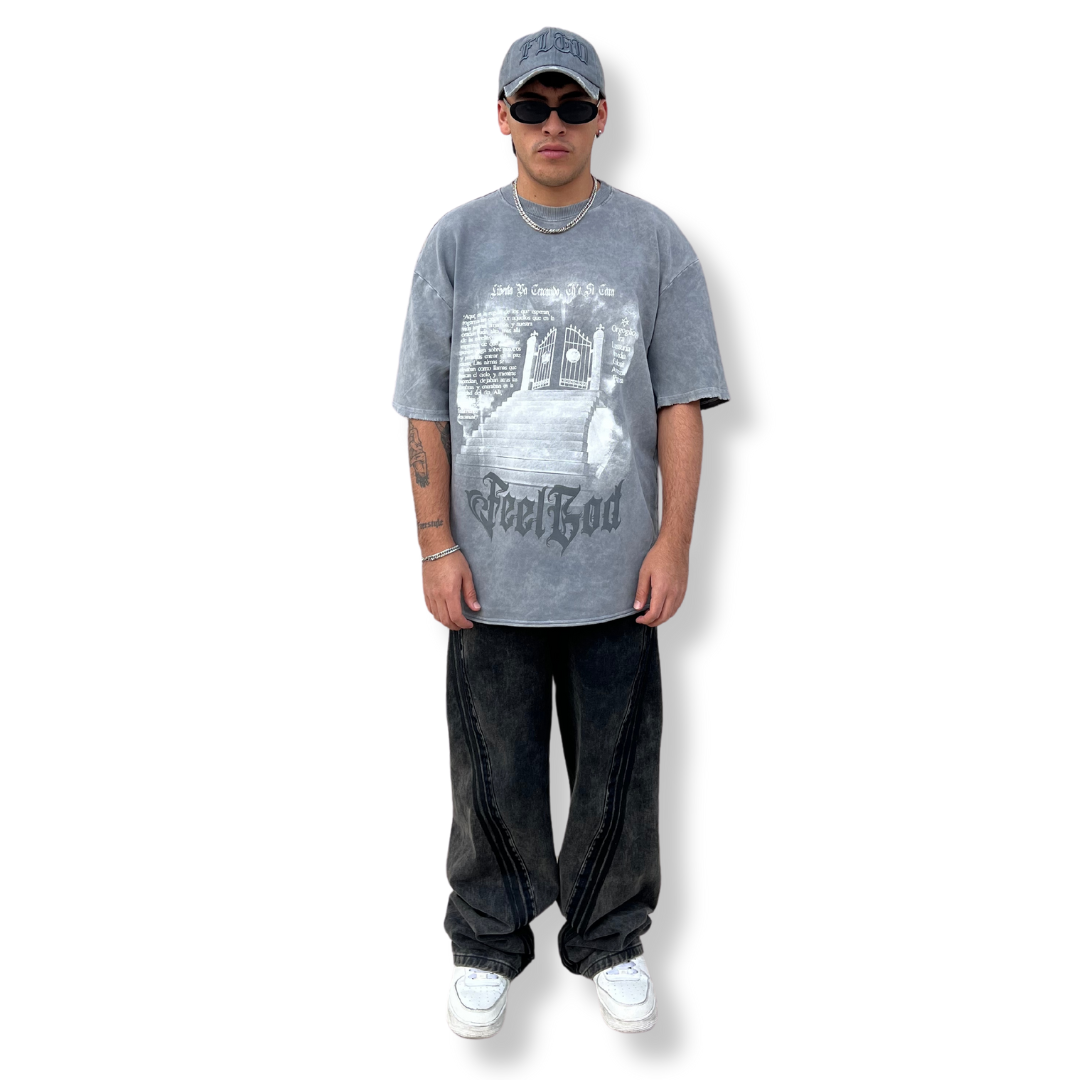 Camiseta Oversize, Acid Wash - FeelDemon