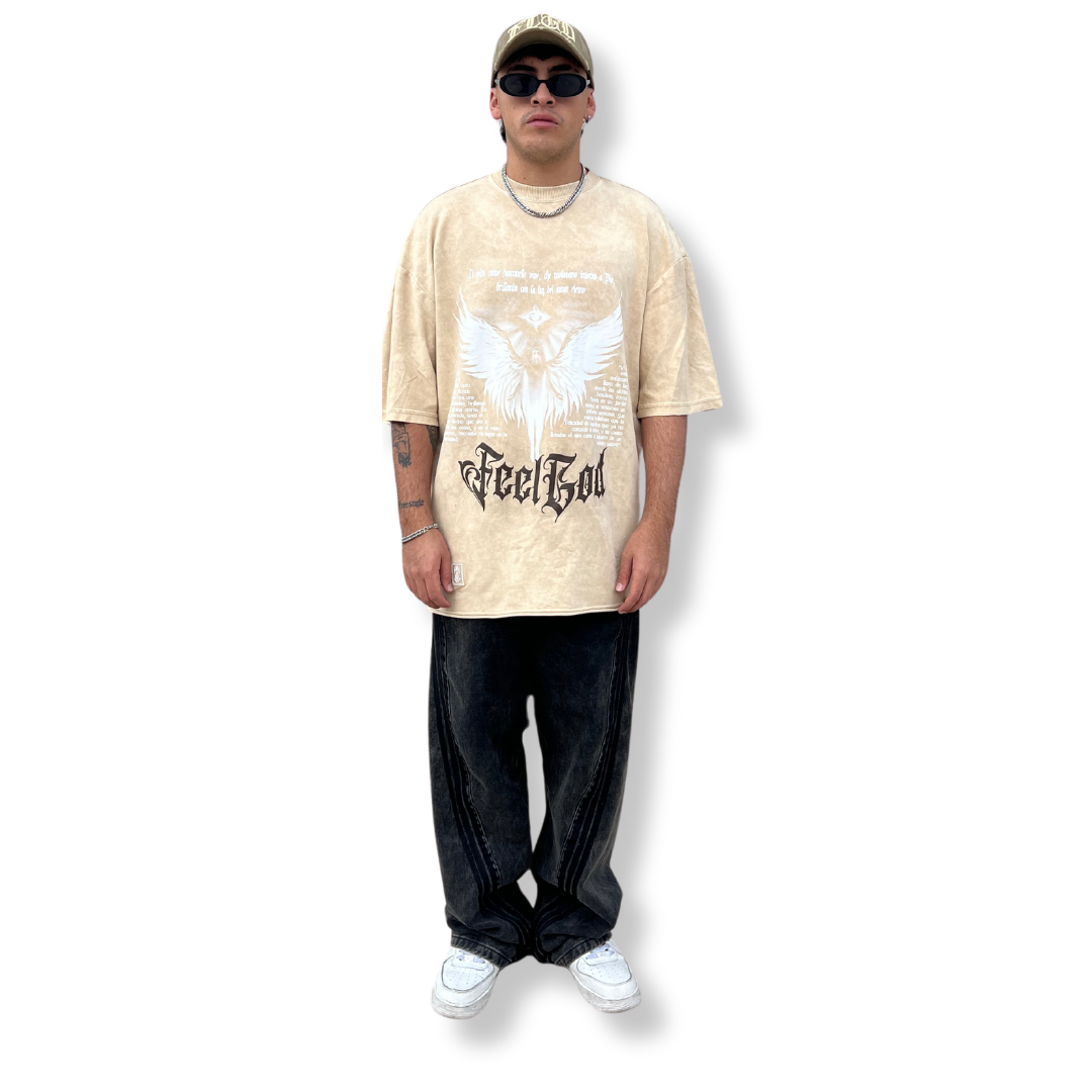 Camiseta Oversize, Acid Wash - FeelDemon
