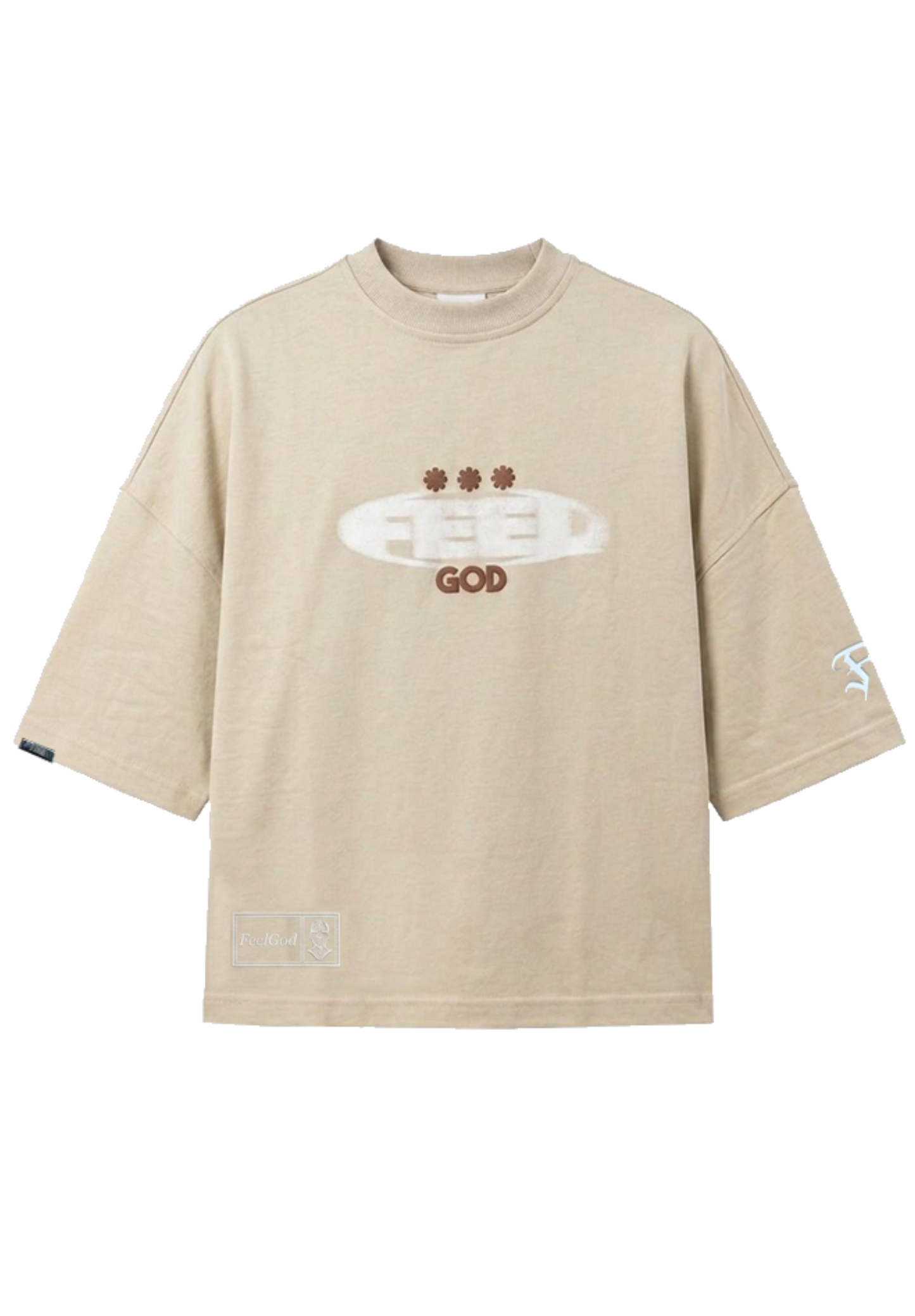 Camiseta beige boxyfit.