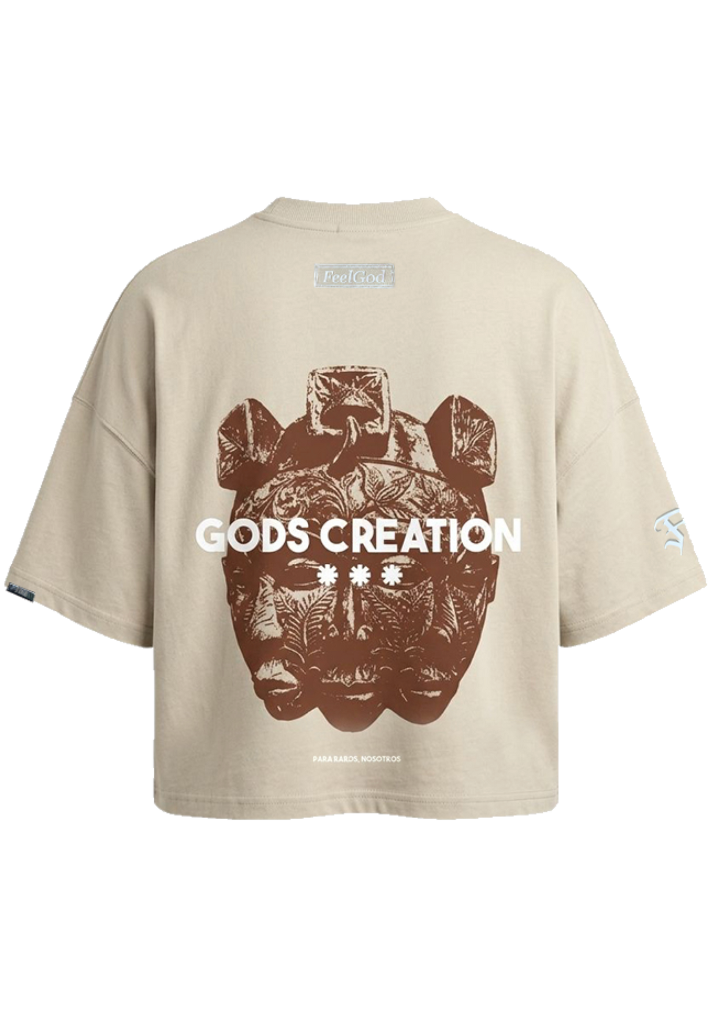 Camiseta beige boxyfit.