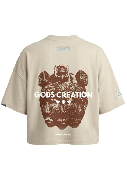 Camiseta beige boxyfit.