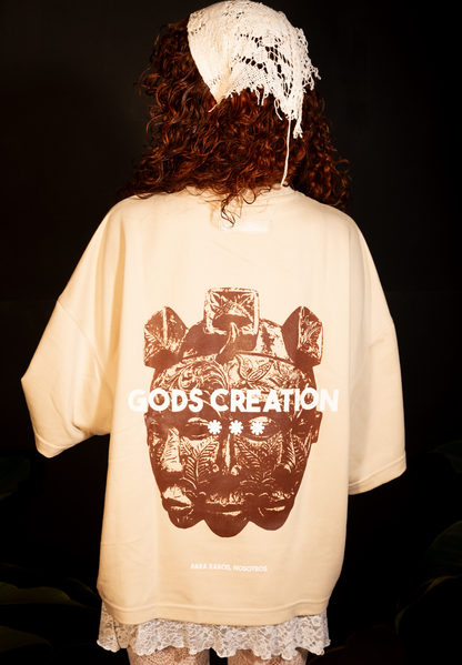 Camiseta beige boxyfit.